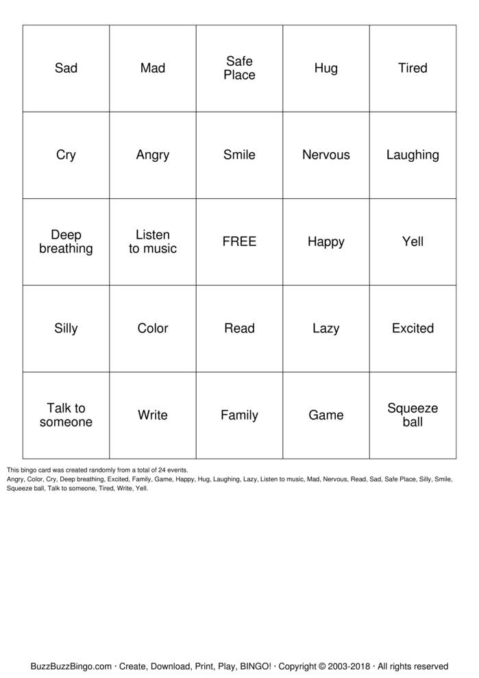 Feelings Bingo Cards to Download, Print and Customize!