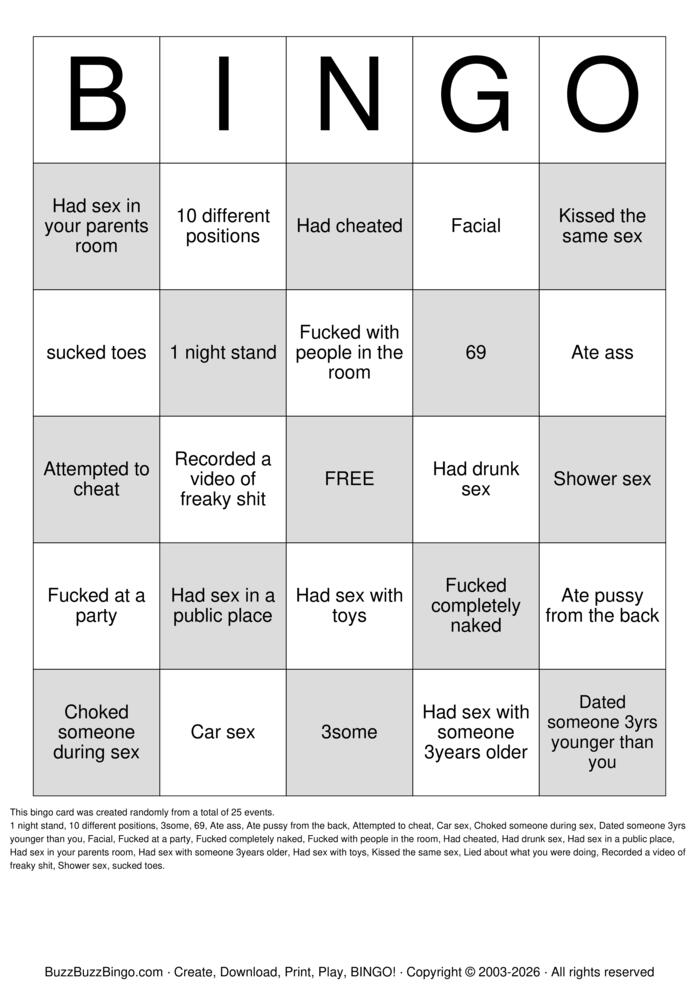 Download Free Freaky Bingo  Bingo Cards