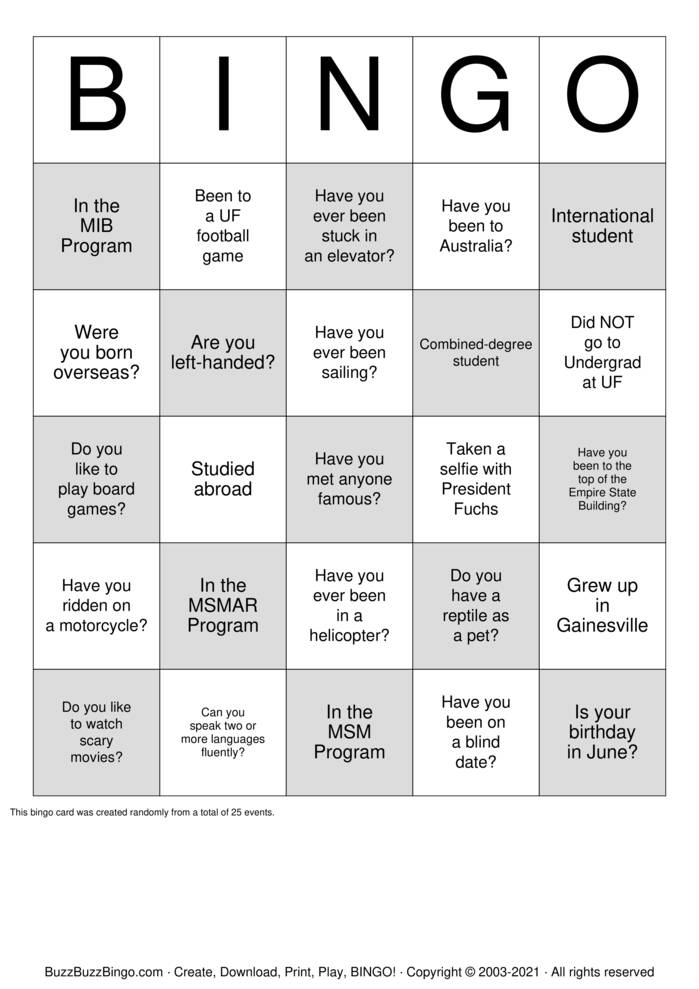 Download Free Human Bingo! Bingo Cards