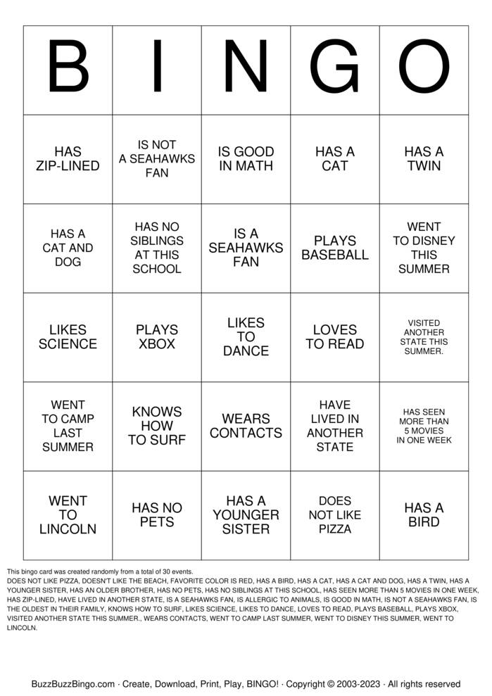 Download Free ICEBREAKER BINGO Bingo Cards