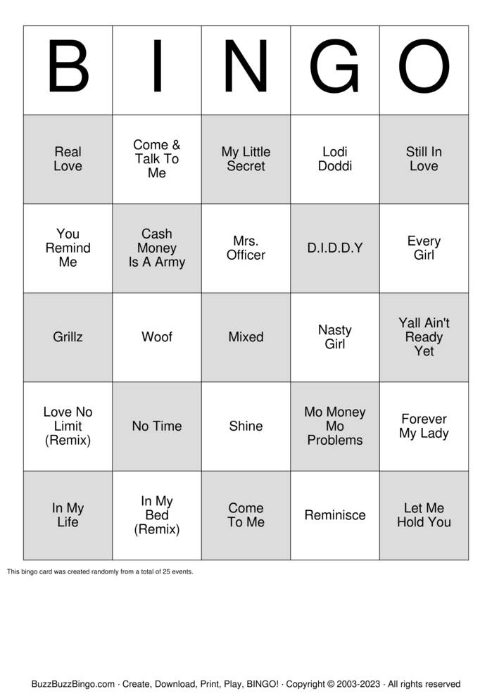 Download Free Mixed Bingo Cards Download Free Mixed Bingo Cards