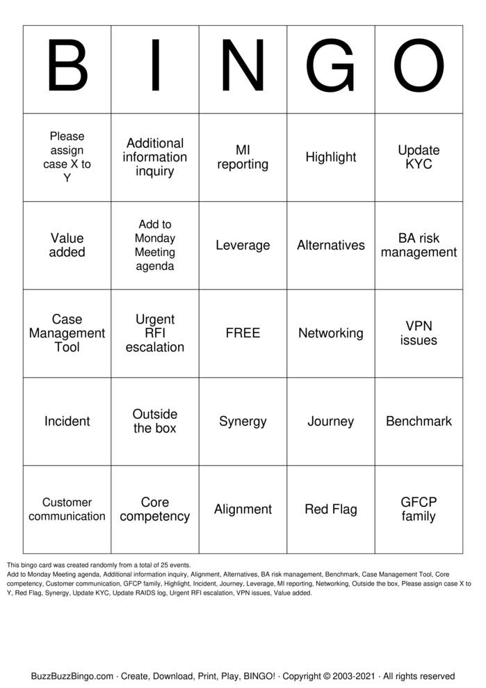 SRU Buzzword Bingo Bingo Cards to Download, Print and Customize!