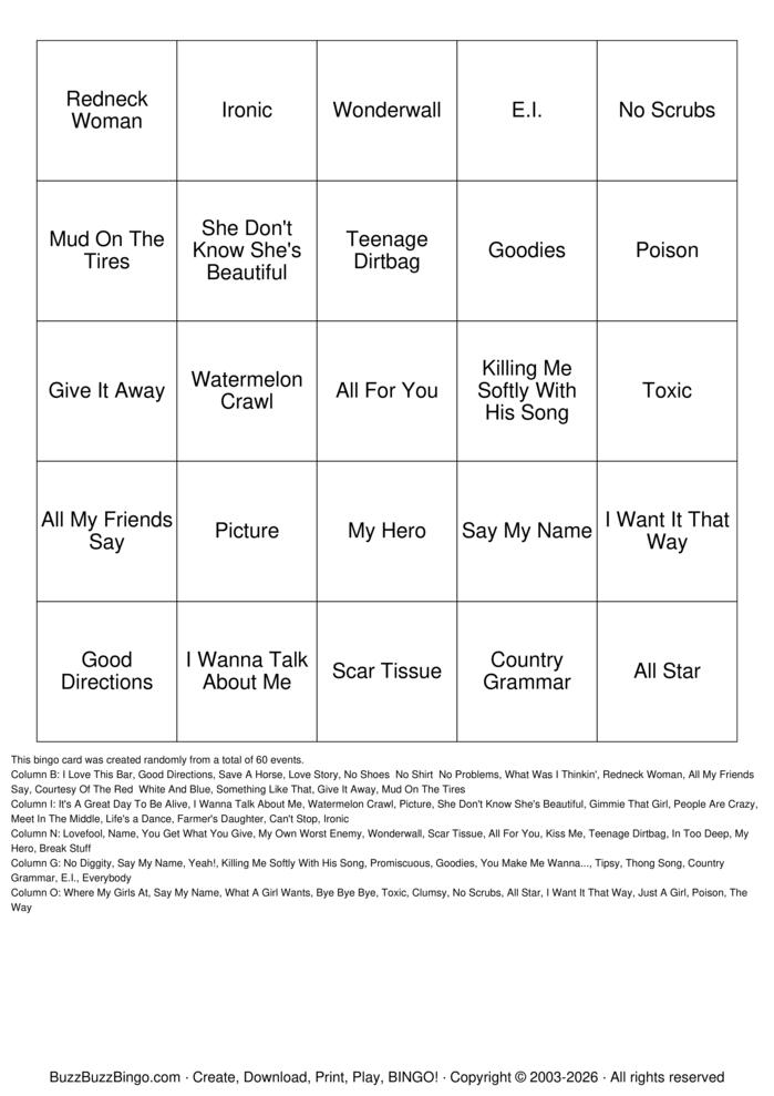 Download Free Singo At The Station Bingo Cards