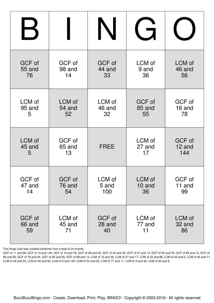 Download Free Custom Bingo Cards