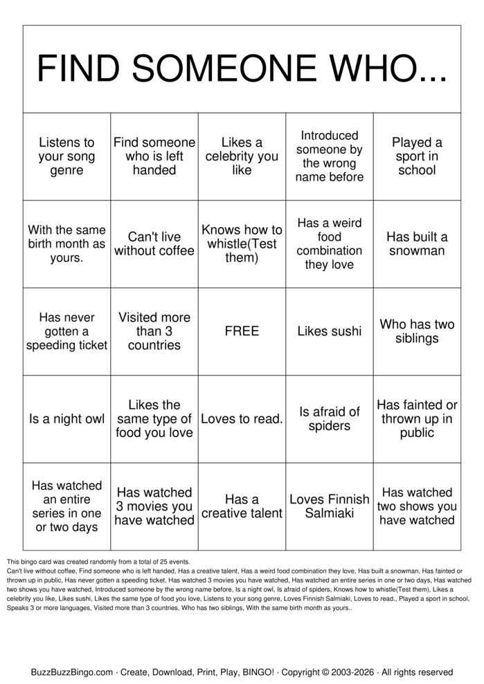 Download Free Getting to Know You! Bingo Cards Download Free Getting to Know You! Bingo Cards