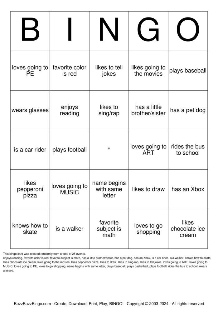 Download Free HUMAN BINGO Bingo Cards
