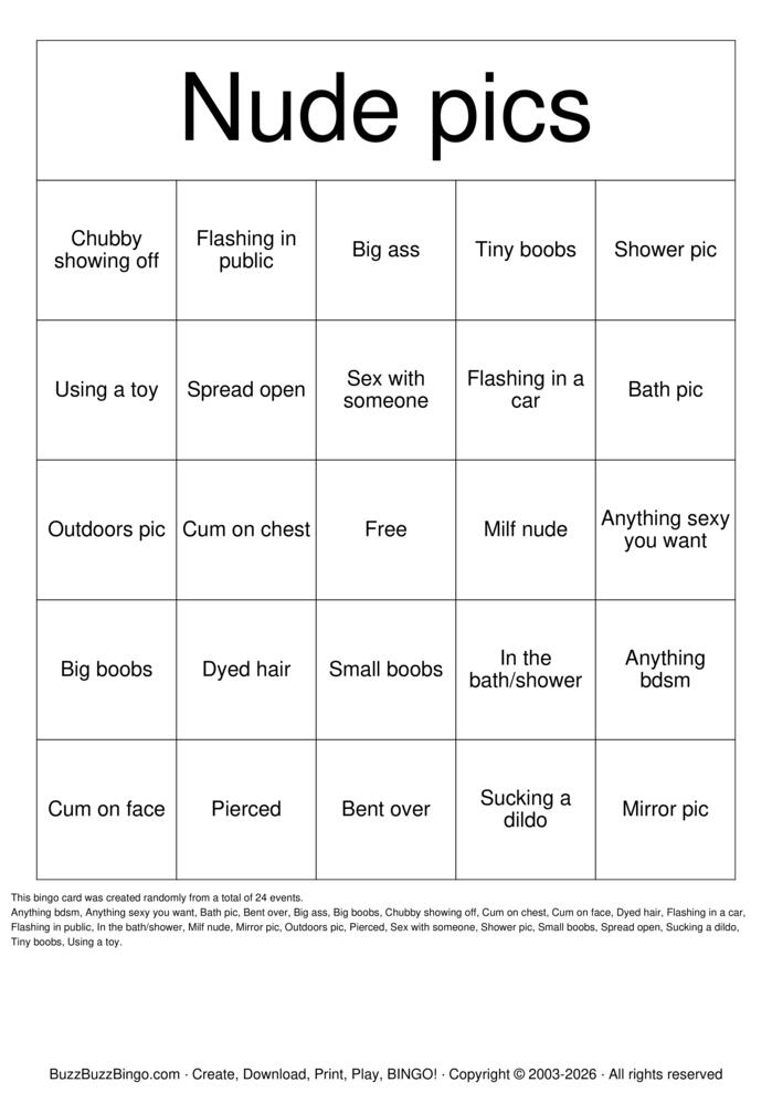 Download Free Nude Bingo Bingo Cards Download Free Nude Bingo Bingo Cards