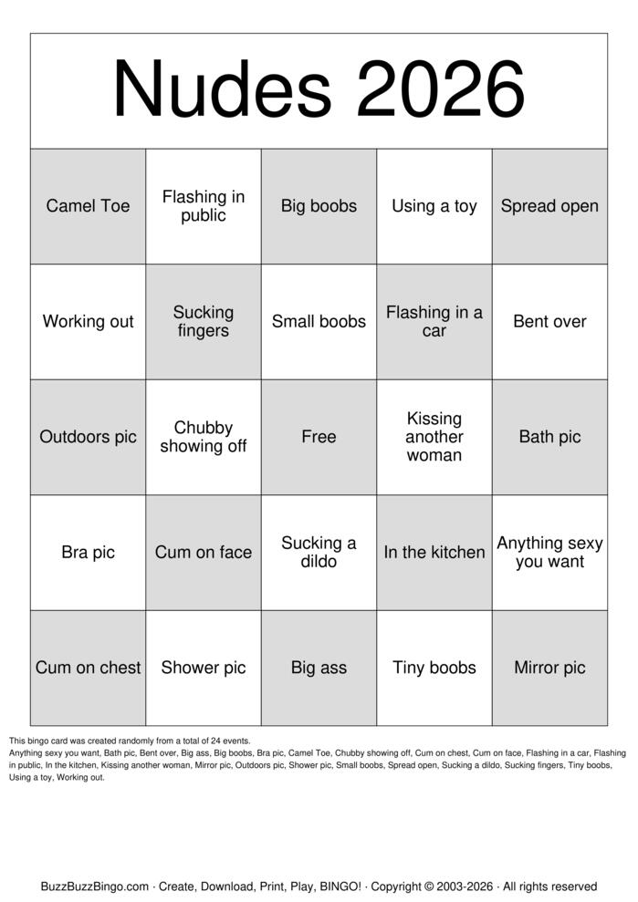 Download Free Nude Bingo Bingo Cards