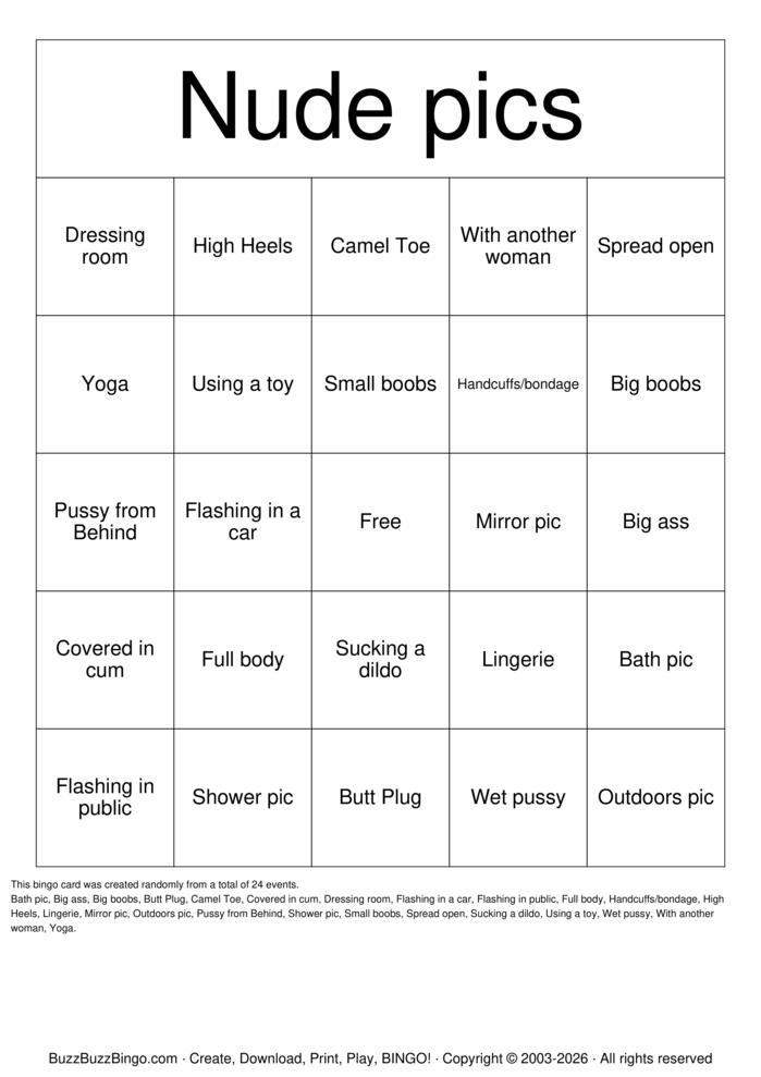 Download Free Nude Bingo Bingo Cards