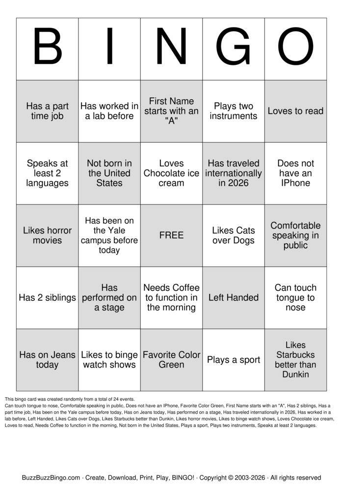 Download Free DTC BINGO Bingo Cards