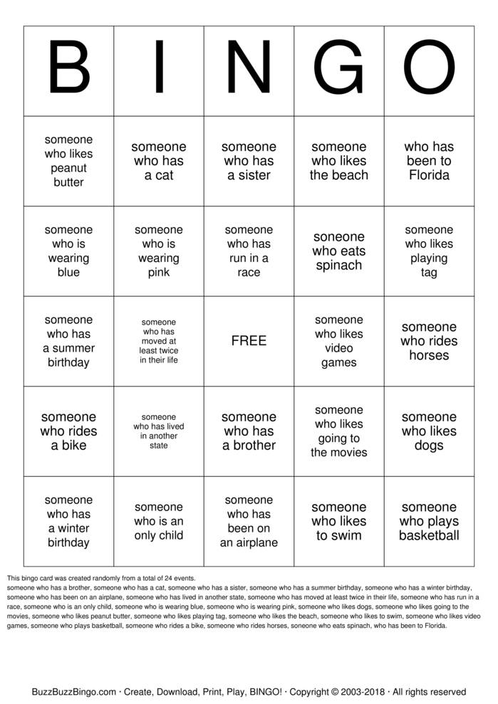 Friendship Bingo Bingo Cards to Download, Print and Customize!