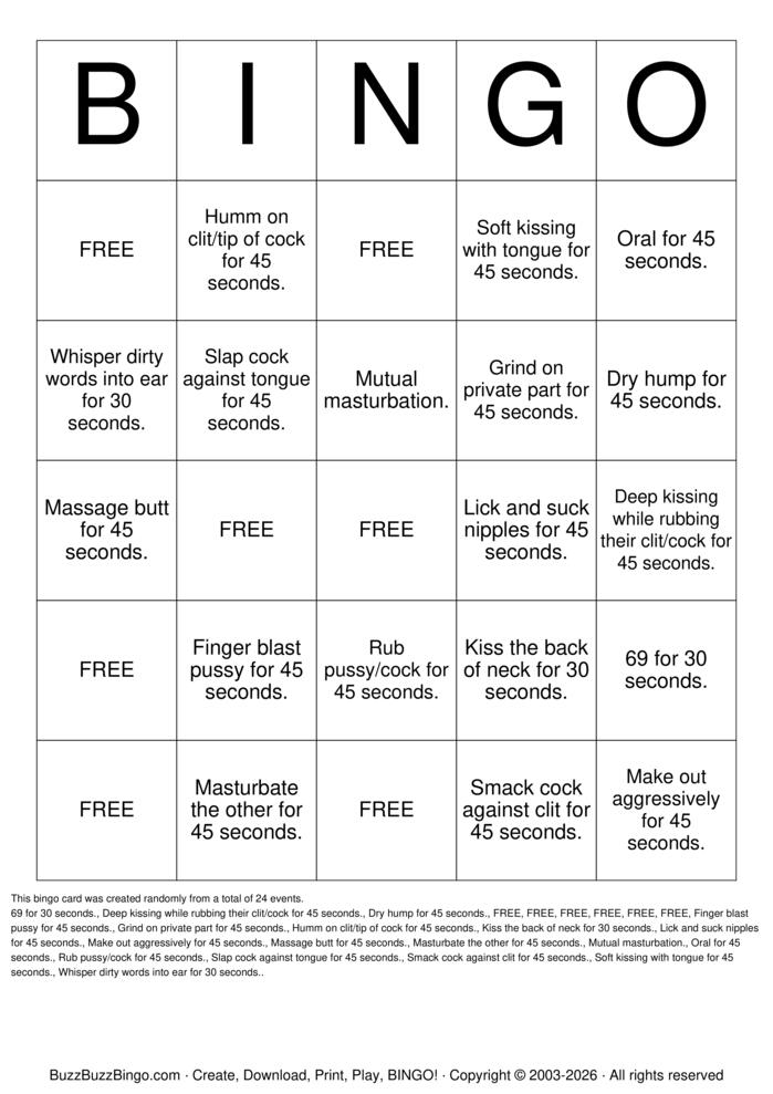 Download Free Fuck Me! Bingo Cards Download Free Fuck Me! Bingo Cards