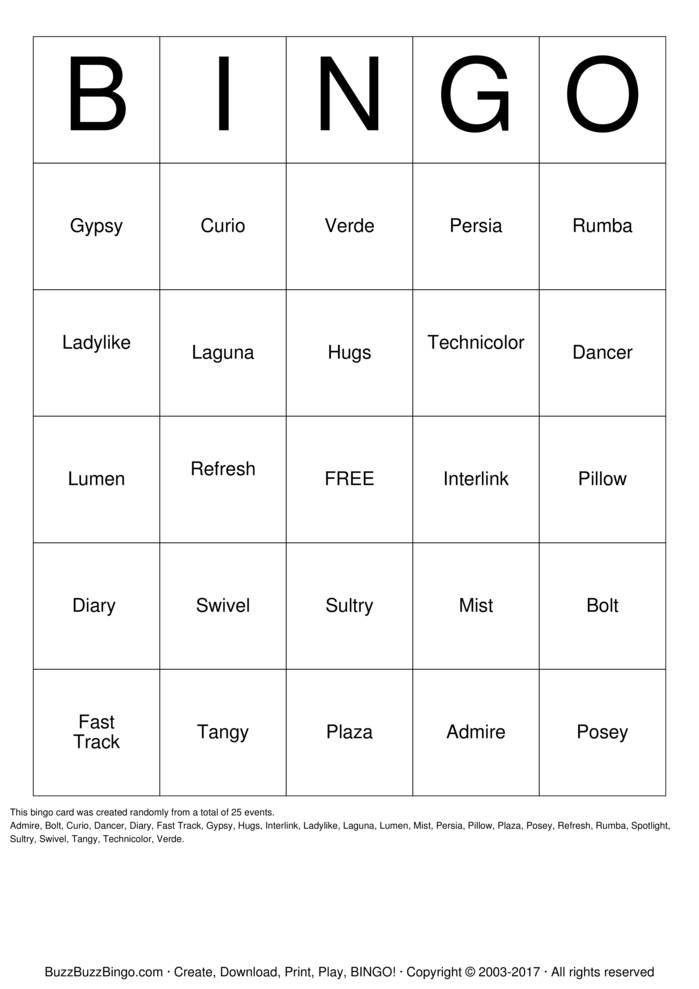 Download Free Lia Sophia BLINGO Bingo Cards Download Free Lia Sophia BLINGO Bingo Cards