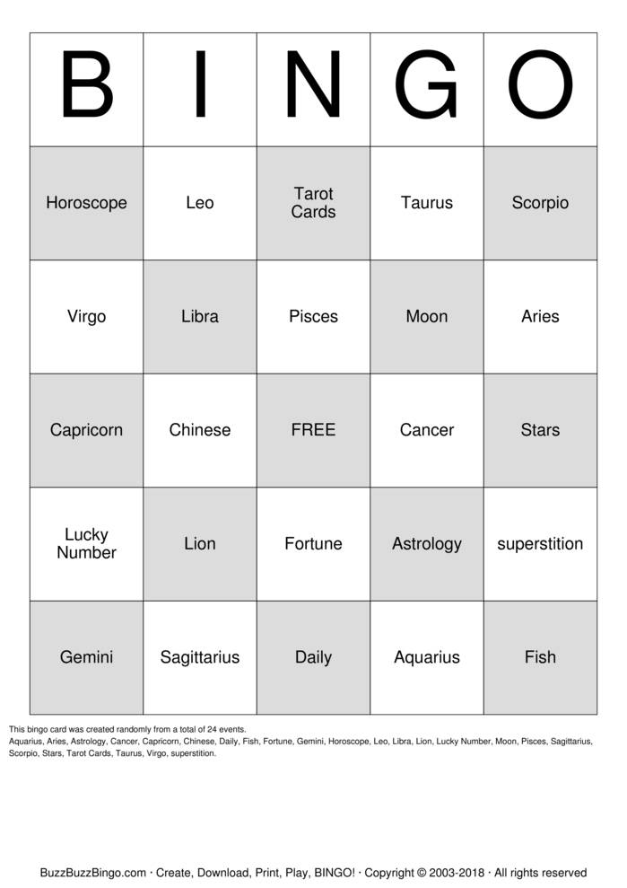 Download Free Libra Bingo Cards