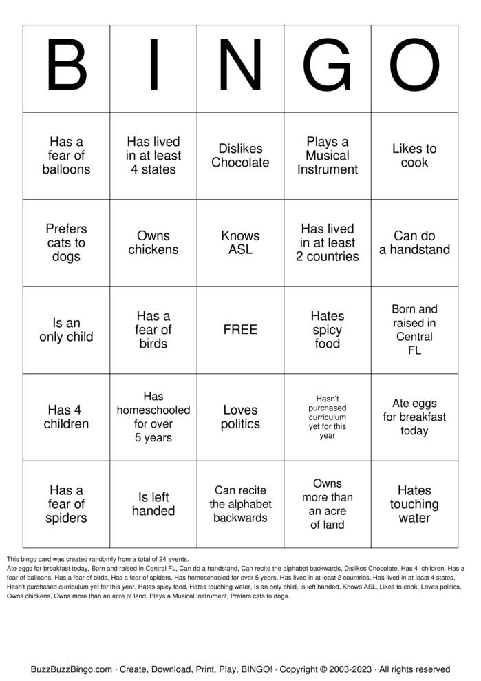 Autograph Bingo Homeschool Moms Edition Bingo Cards to Download, Print ...