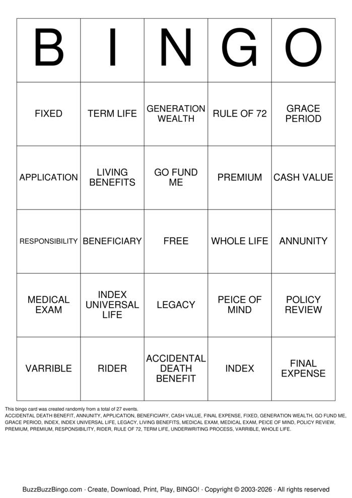 Download Free Custom Bingo Cards Download Free Custom Bingo Cards