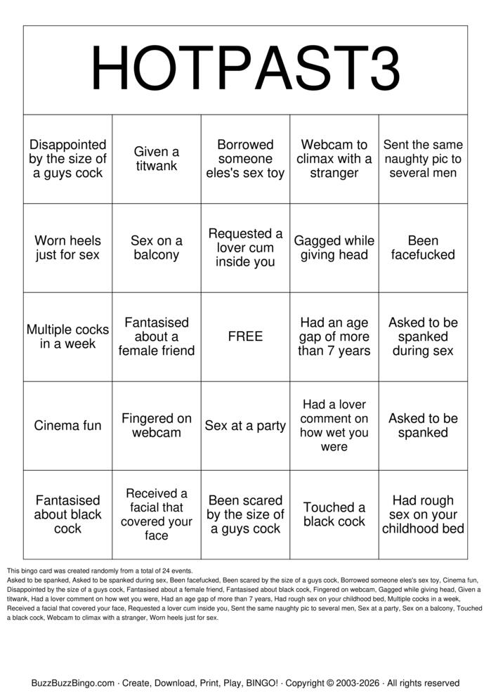Download Free Hotpast 3 Bingo Cards Download Free Hotpast 3 Bingo Cards