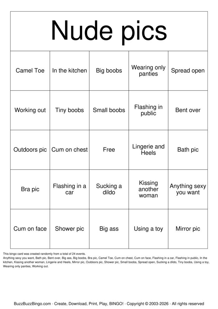 Download Free Nude Bingo Bingo Cards