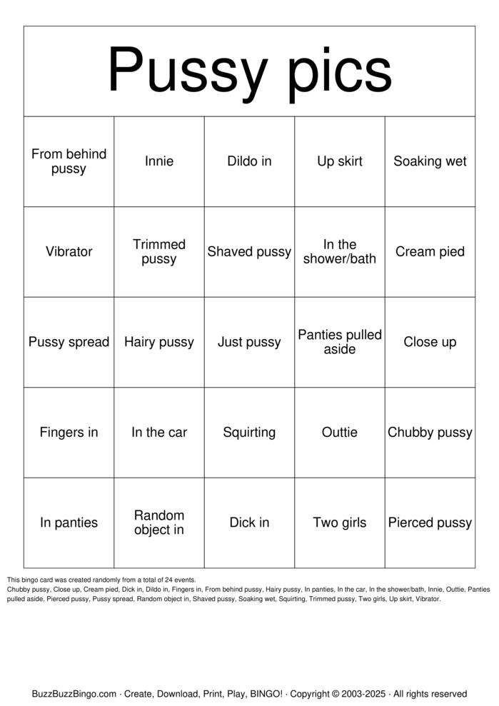 Download Free Pussy pics Bingo Cards
