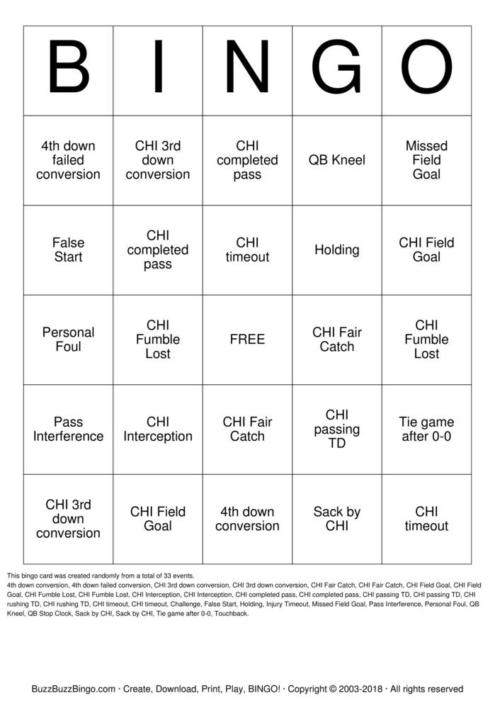 2015 Superbowl NE vs SEA Bingo Cards to Download, Print and Customize!