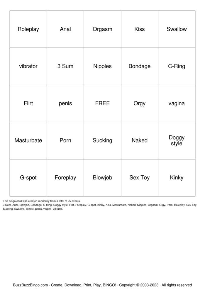 DIRTY Bingo Cards to Download, Print and Customize!