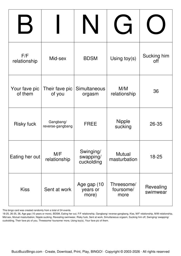 Download Free Nude Couple Bingo Cards Download Free Nude Couple Bingo Cards