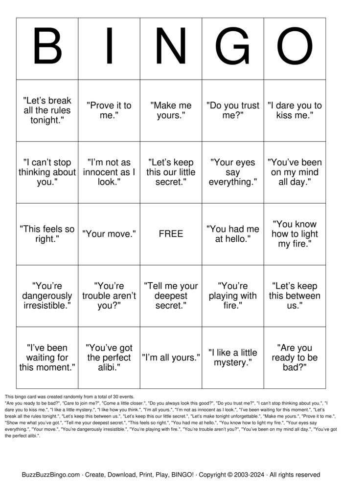 Download Free Risque Quotes Bingo Cards