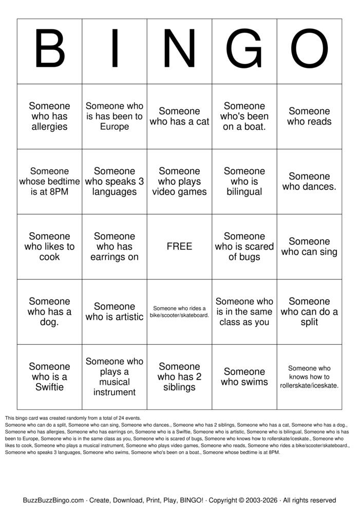 Download Free Speed Friending Bingo Cards Download Free Speed Friending Bingo Cards
