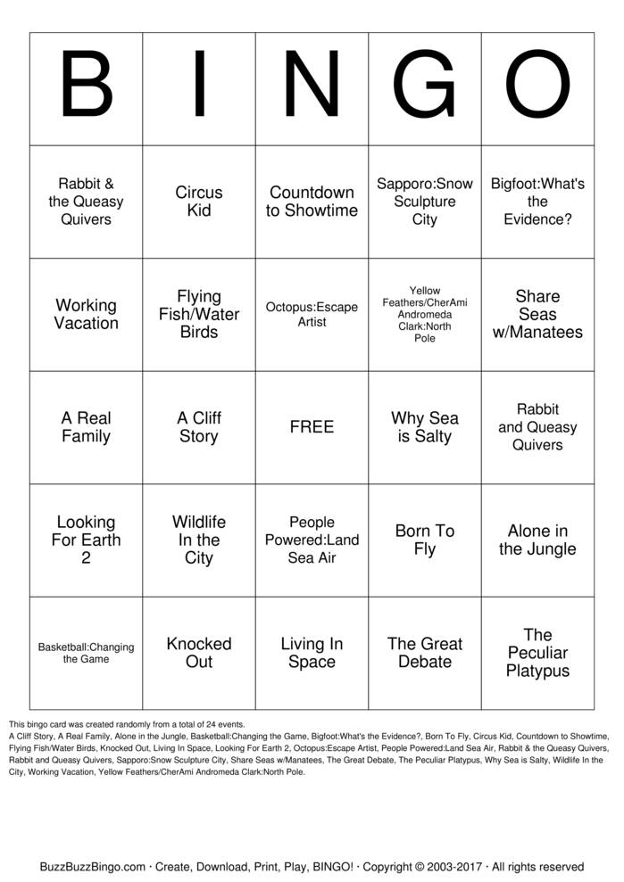Download Free Box #4 Bingo Cards Download Free Box #4 Bingo Cards