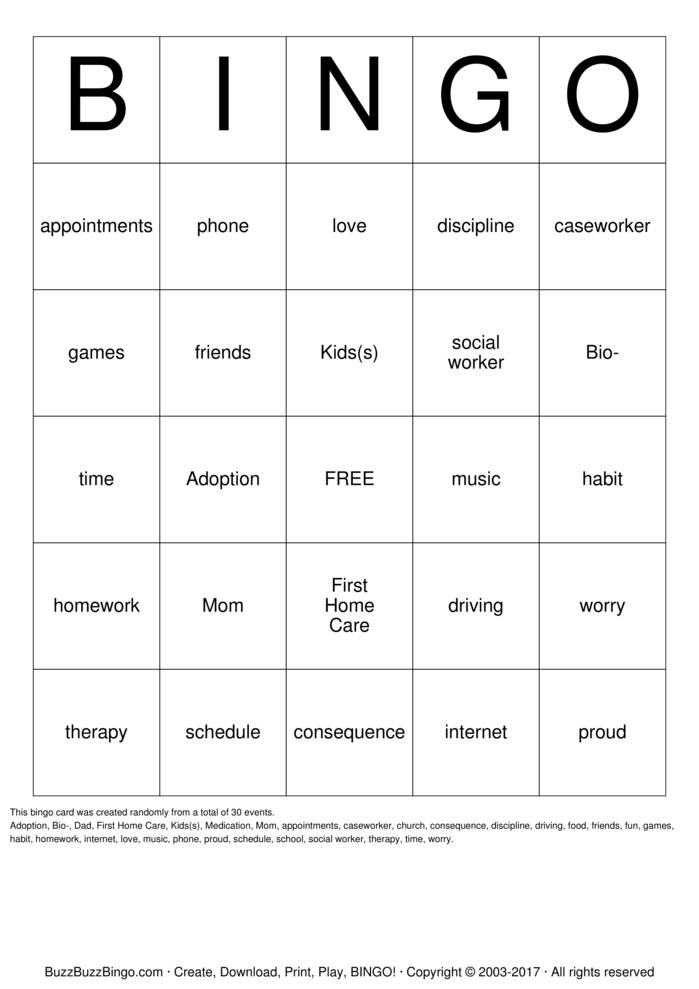 Download Free Custom Bingo Cards Download Free Custom Bingo Cards