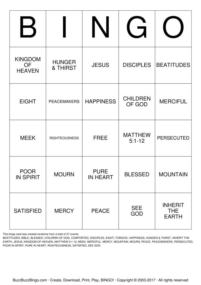 Download Free Custom Bingo Cards