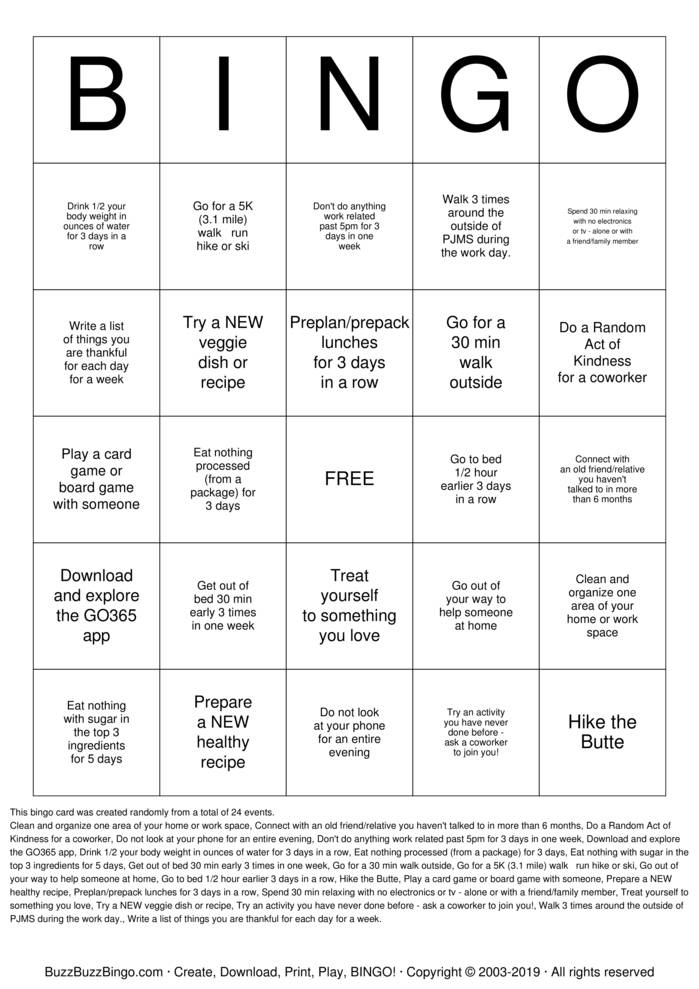 Download Free Custom Bingo Cards