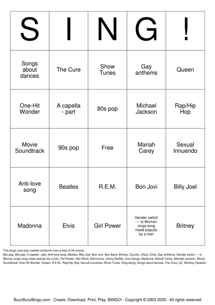 Download Free Custom Bingo Cards Download Free Custom Bingo Cards