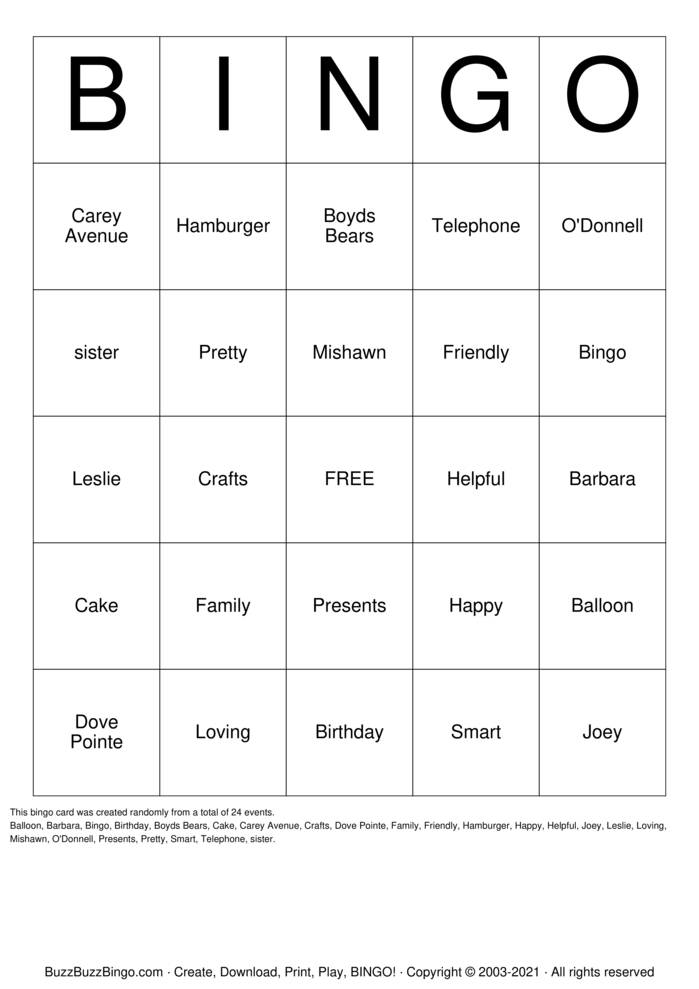 Download Free Custom Bingo Cards Download Free Custom Bingo Cards
