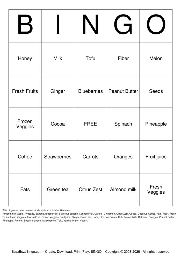 Download Free Drinks Bingo Cards