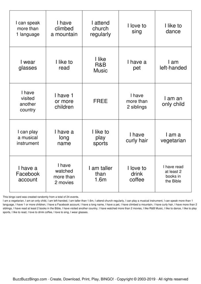 Getting to know you! Bingo Cards to Download, Print and Customize!