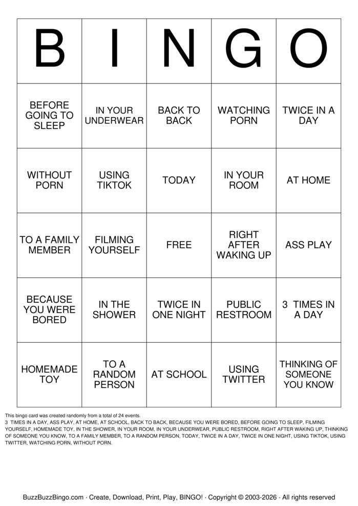 Download Free MASTURBATION BINGO Bingo Cards Download Free MASTURBATION BINGO Bingo Cards