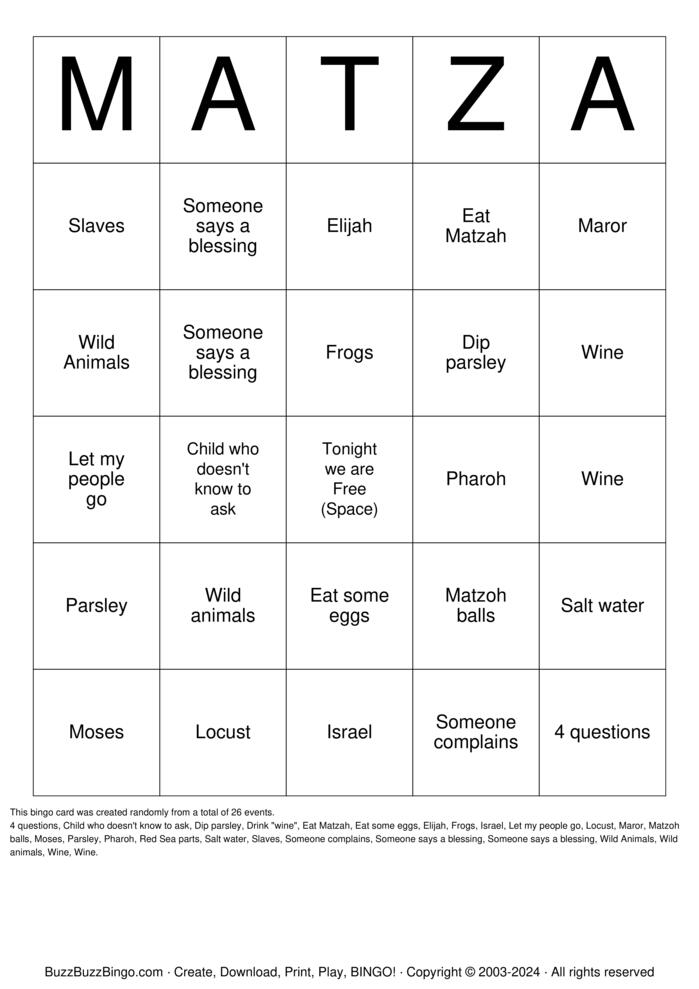 Passover Bingo! Bingo Cards to Download, Print and Customize!
