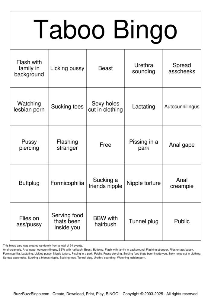 Download Free Untamed Nude Bingo Bingo Cards