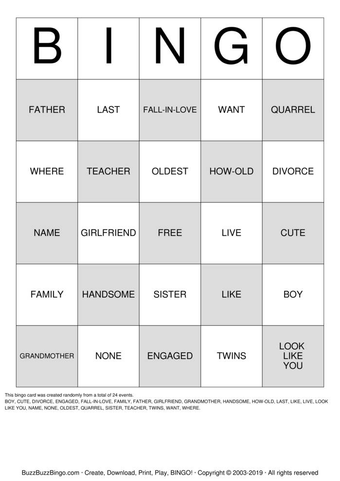 ASL Bingo Cards to Download, Print and Customize!