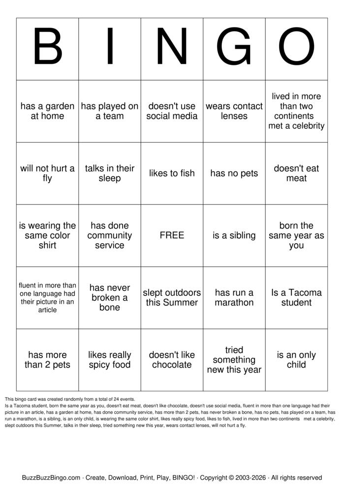 Download Free Custom Bingo Cards