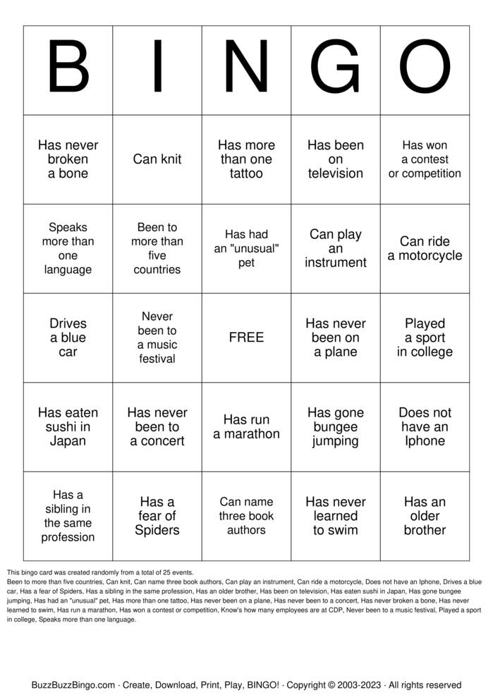 Download Free CDP BINGO Bingo Cards Download Free CDP BINGO Bingo Cards