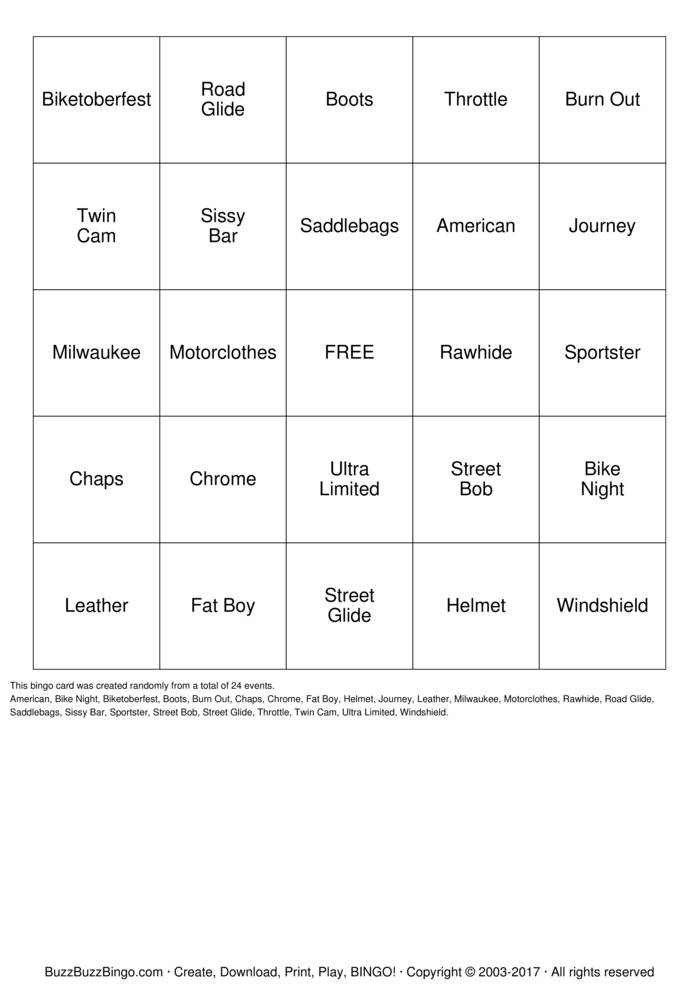 Download Free Custom Bingo Cards