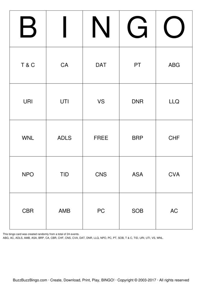 Download Free Custom Bingo Cards