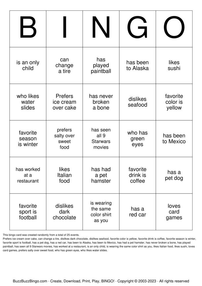 Find Someone Who... Bingo Cards to Download, Print and Customize!