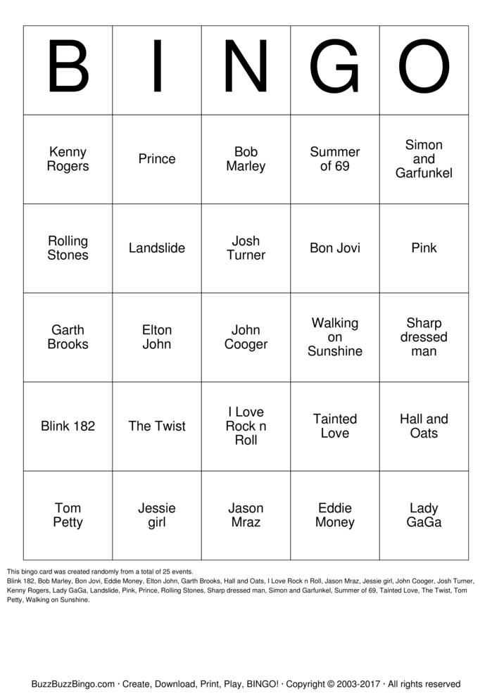 Download Free KARAOKE Bingo Cards Download Free KARAOKE Bingo Cards