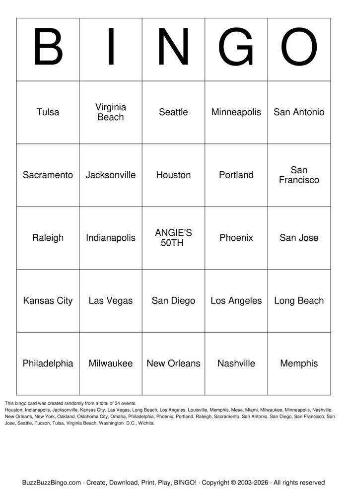 Download Free American Cities Bingo Cards