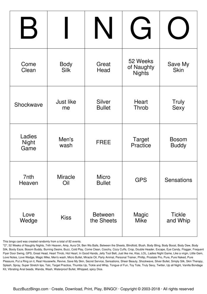 Between The Sheets Bingo Cards To Download Print And Customize 