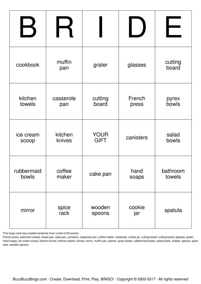 Custom Bingo Cards to Download, Print and Customize!