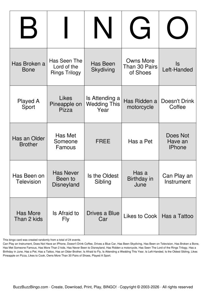 Download Free Custom Bingo Cards Download Free Custom Bingo Cards